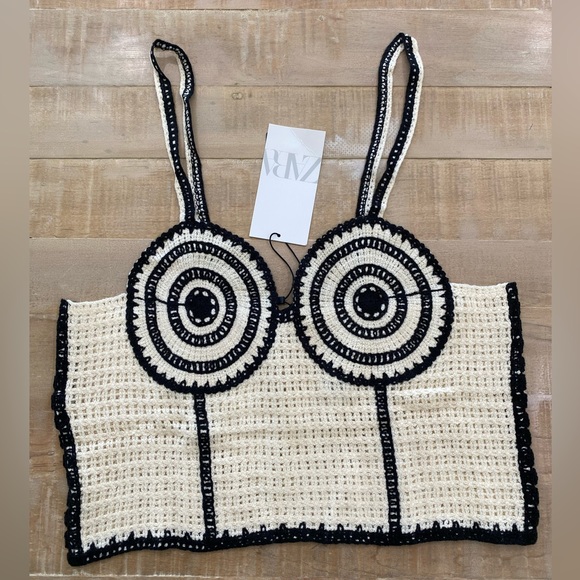 Zara Crochet Corset Crop top bustier - Picture 7 of 11